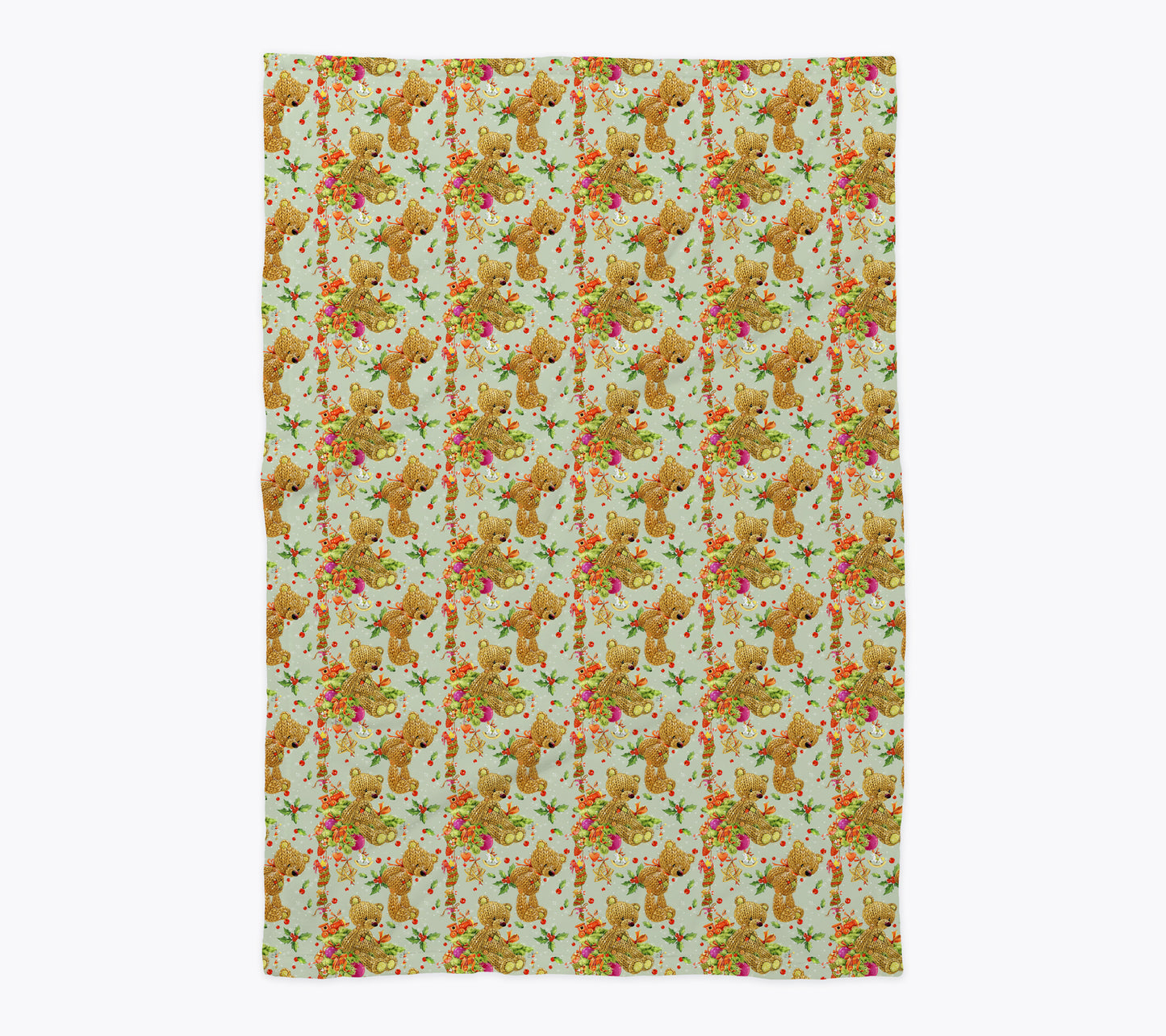 Teddy Bear Christmas Baby Blanket