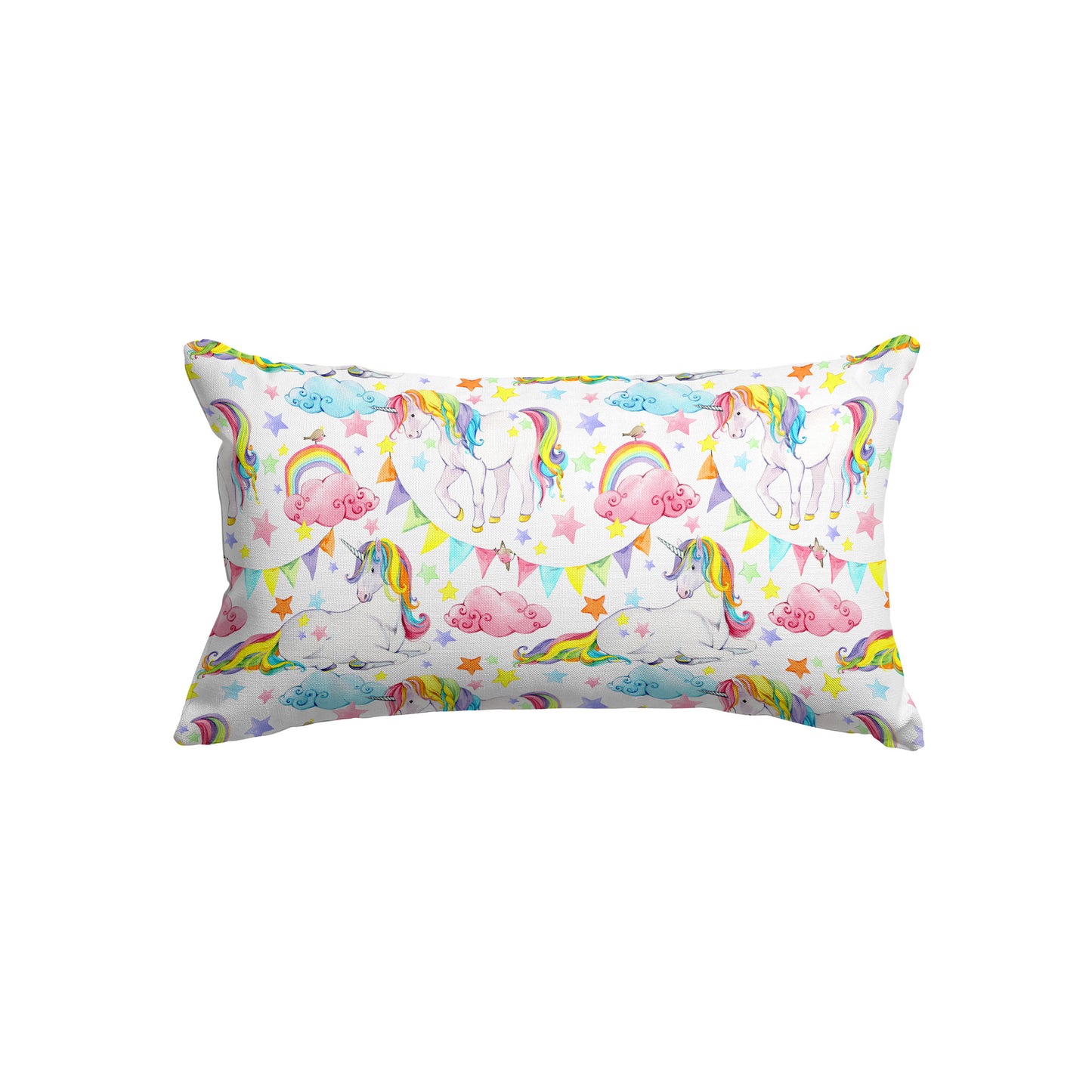 Unicorn White Kids Rectangle Cushion