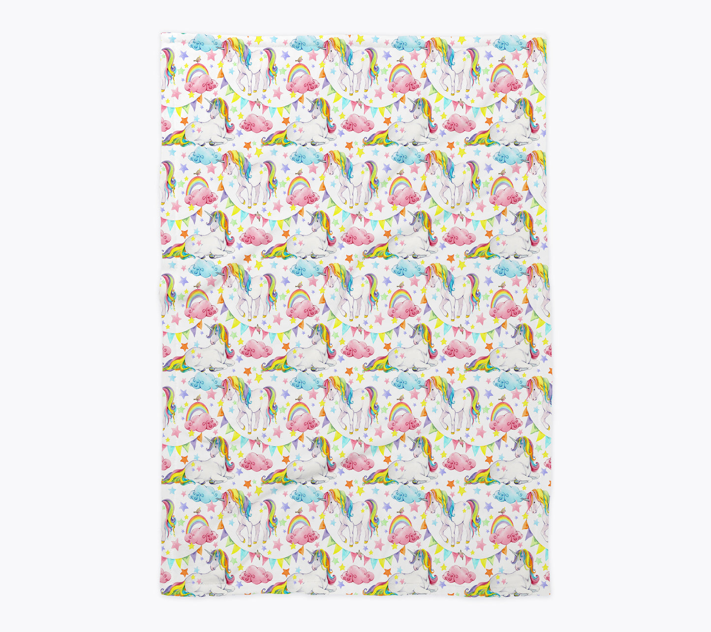 Unicorn White Baby Blanket