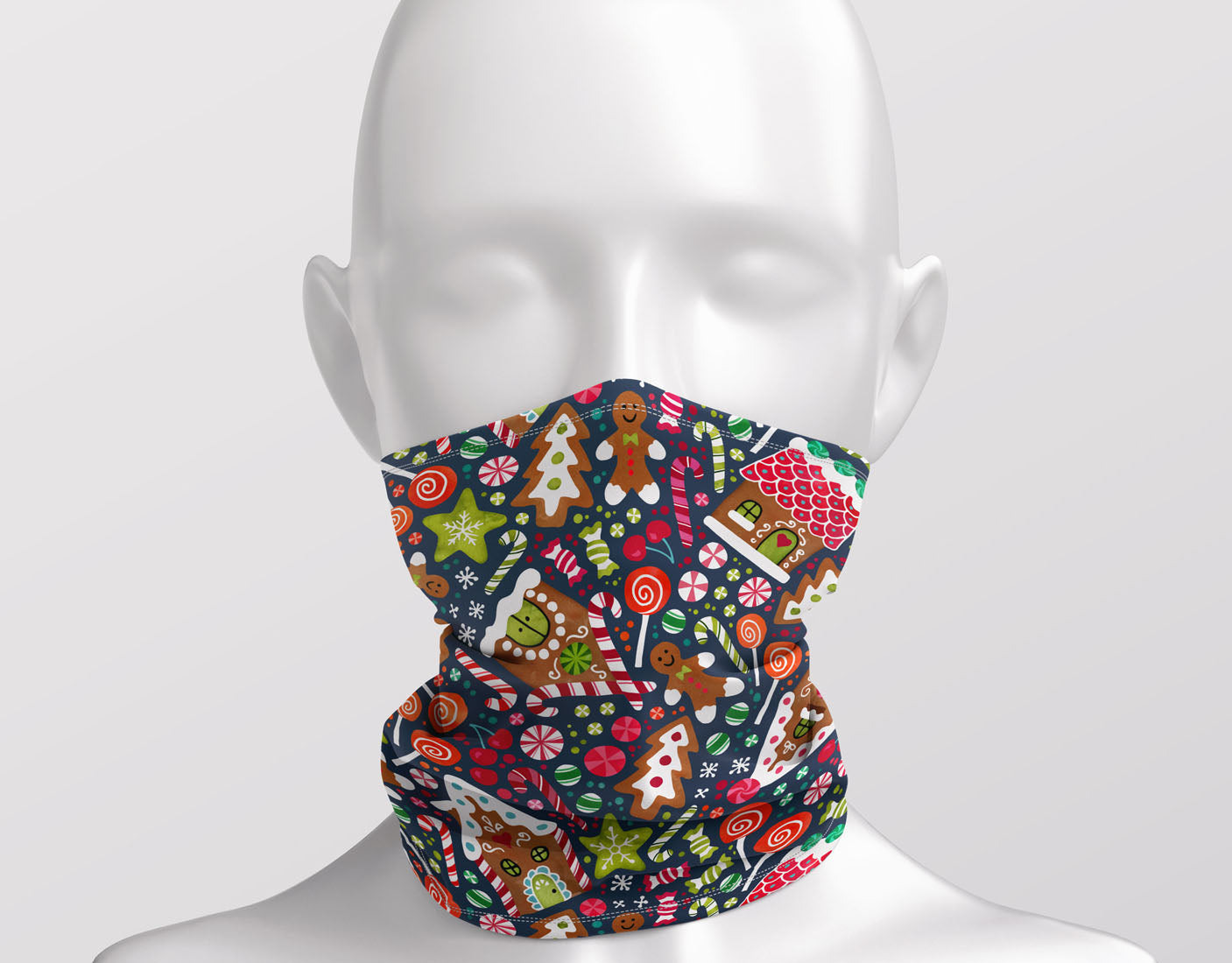 Gingerbread Houses Blue Child Snood