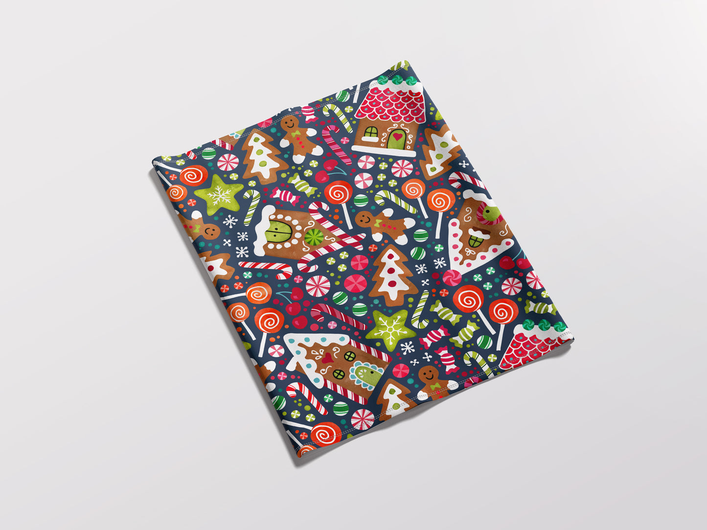Gingerbread Houses Blue Child Snood