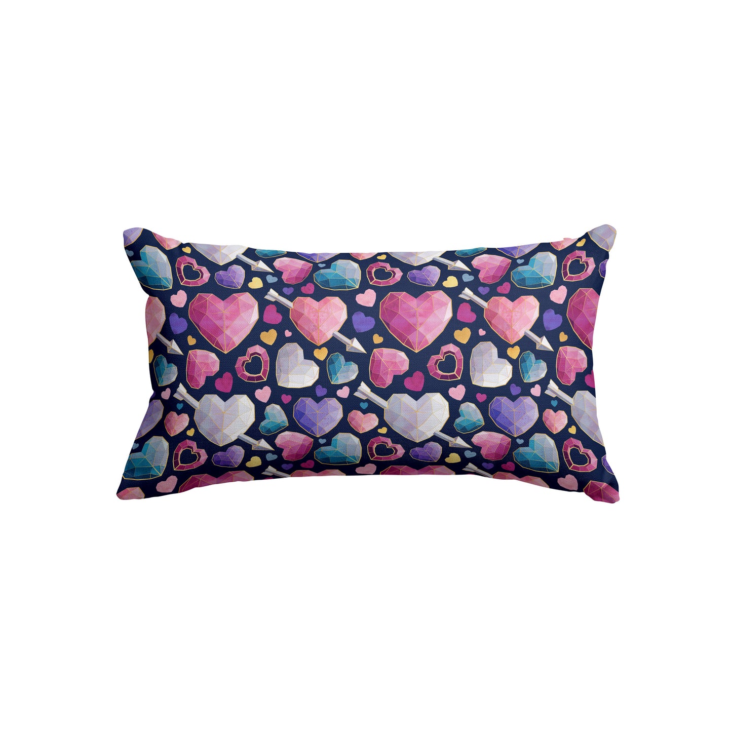 Geometric Valentines hearts - Rectangle Cushion