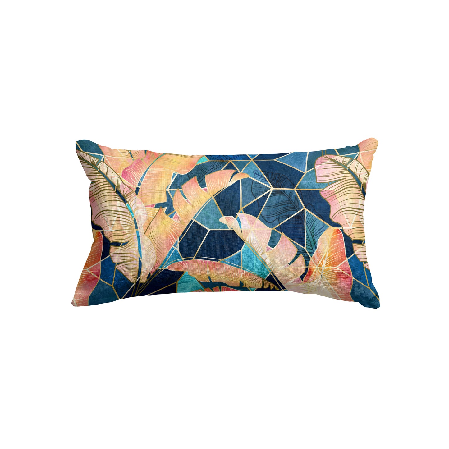 Marbled Tropical Sunset Rectangle Cushion