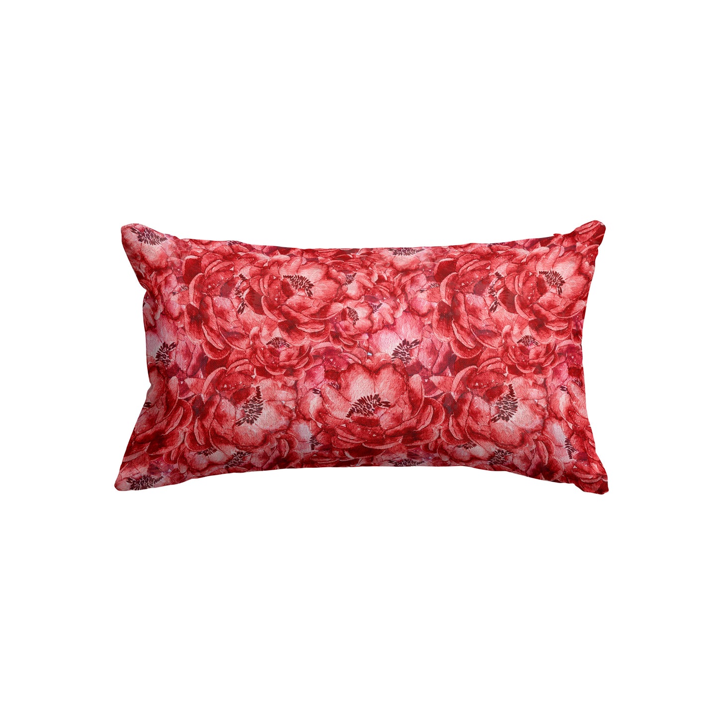 Red Flowers Rectangle Cushion