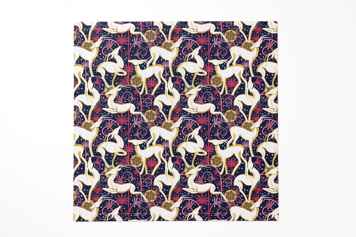 Deco Gazelles Garden Christmas Pink/Blue Dinner Napkin