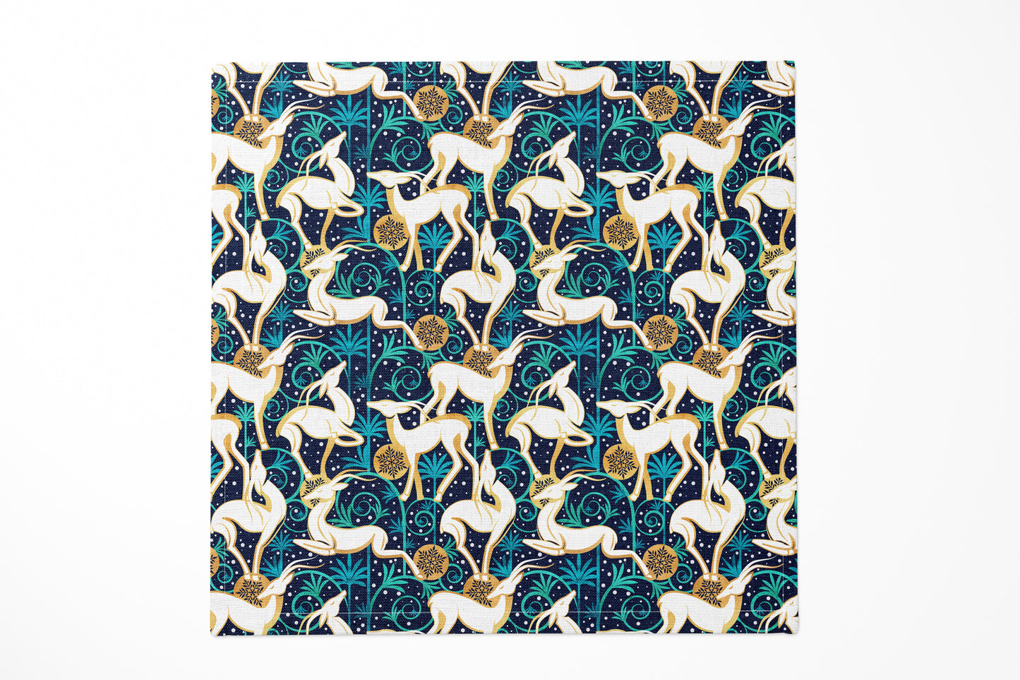 Deco Gazelles Garden Christmas Navy Dinner Napkin