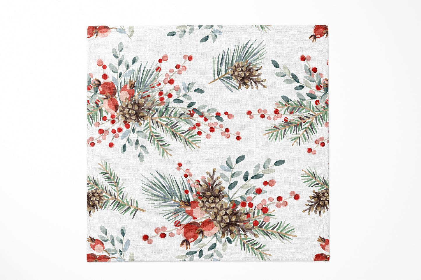 Winter Bouquets with Cones and Red Berries Cocktail Napkin