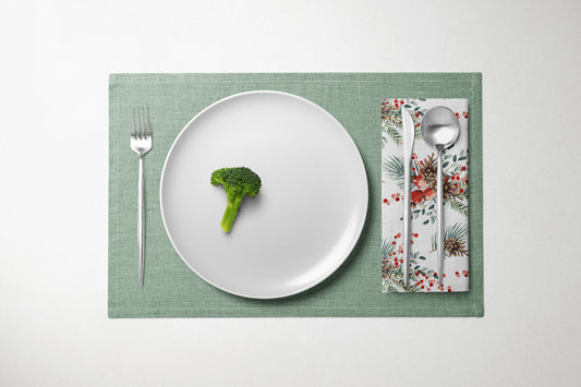 Winter Bouquets with Cones and Red Berries Dinner Napkin