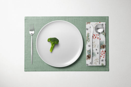 Winter Pine and Red Berries Dinner Napkin