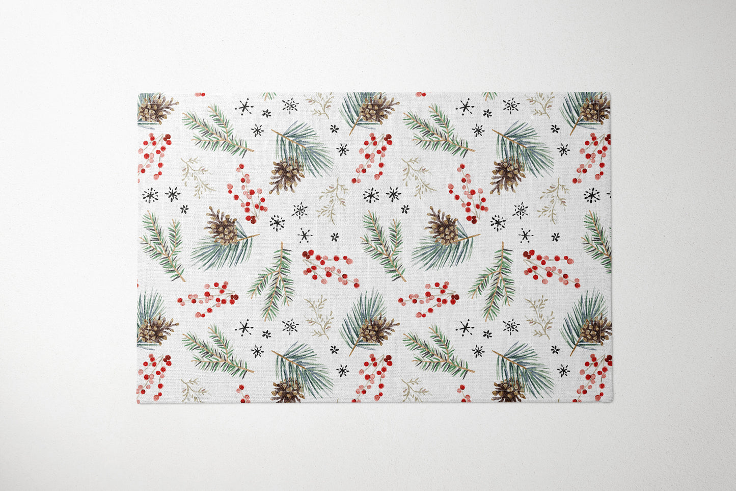 Winter Pine and Red Berries Placemat