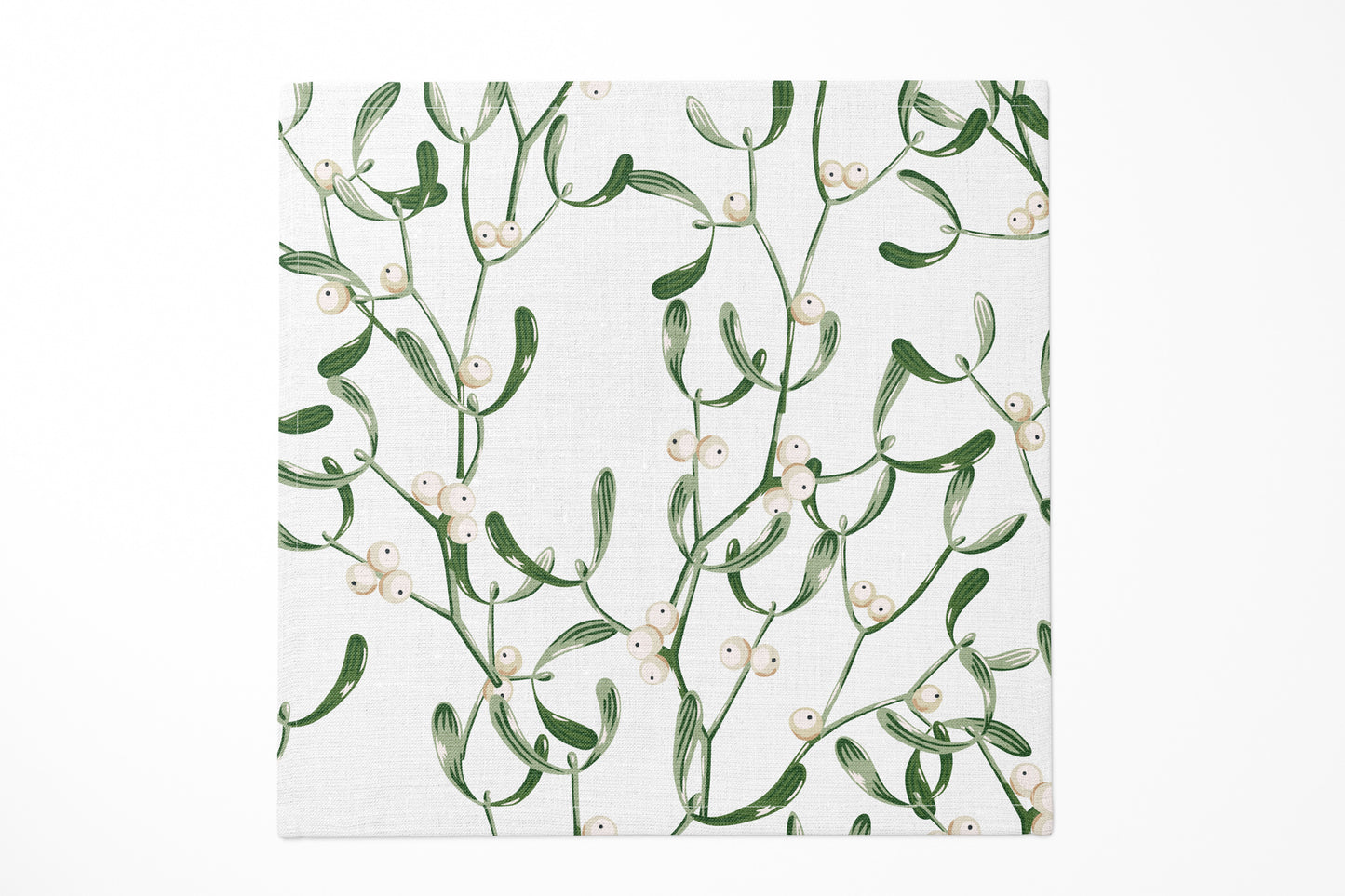 Nature Winter Mistletoe Twigs with Berries Cocktail Napkin