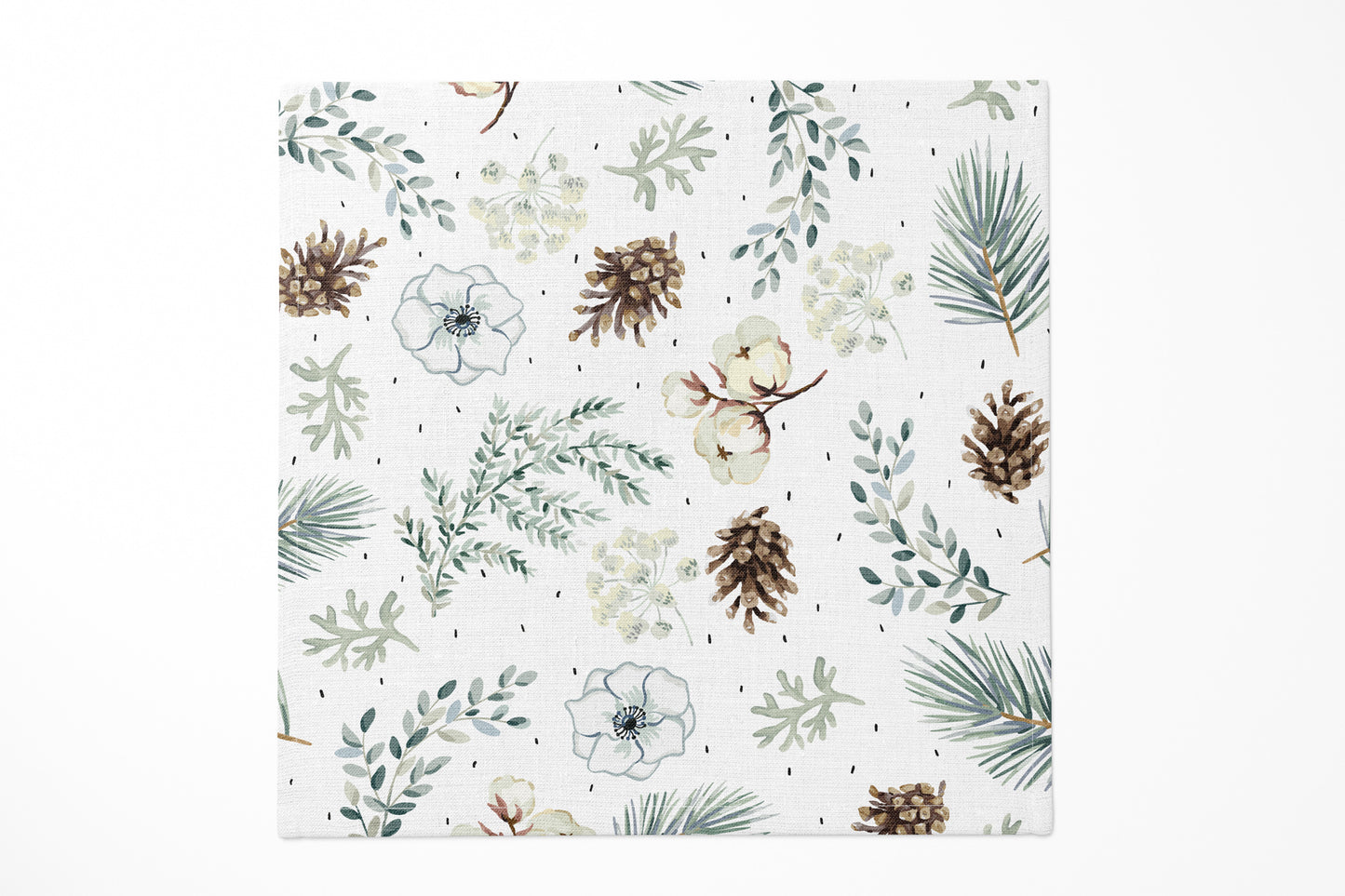 Winter Twigs with Cones and Flowers Cocktail Napkin