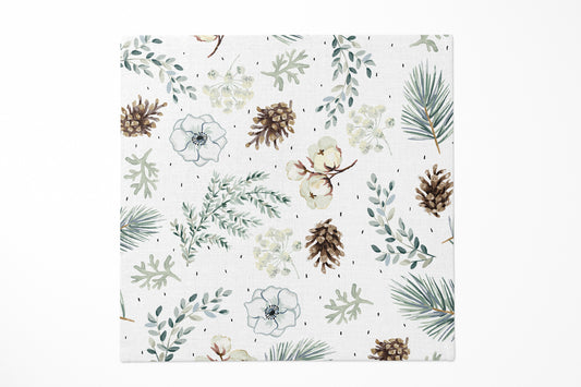 Winter Twigs with Cones and Flowers Cocktail Napkin