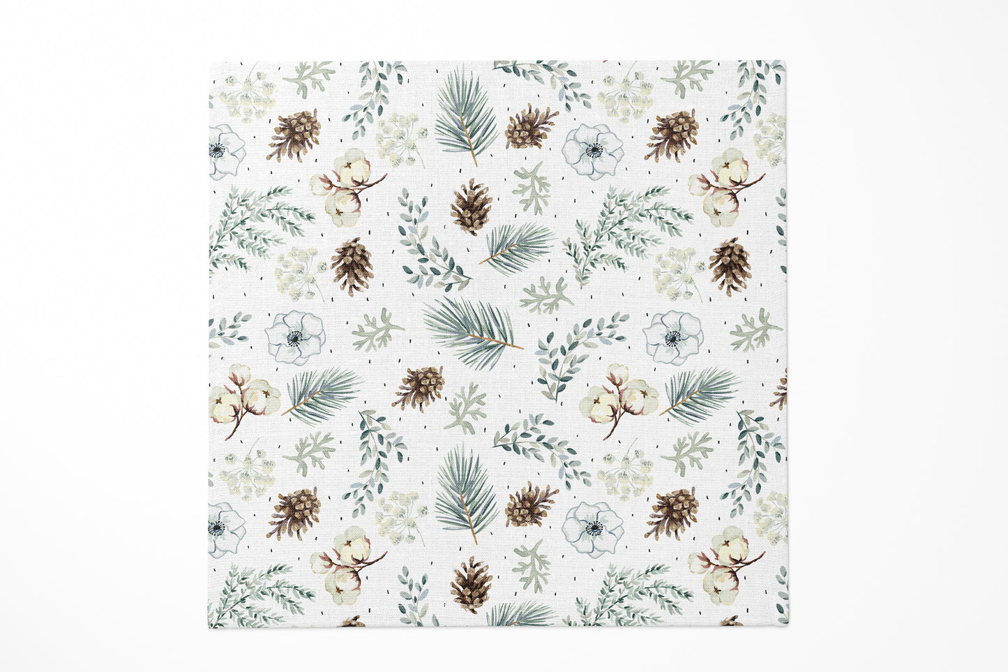 Winter Twigs with Cones and Flowers Dinner Napkin