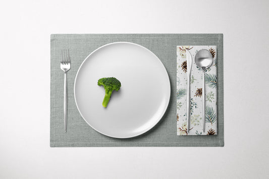 Winter Twigs with Cones and Flowers Dinner Napkin