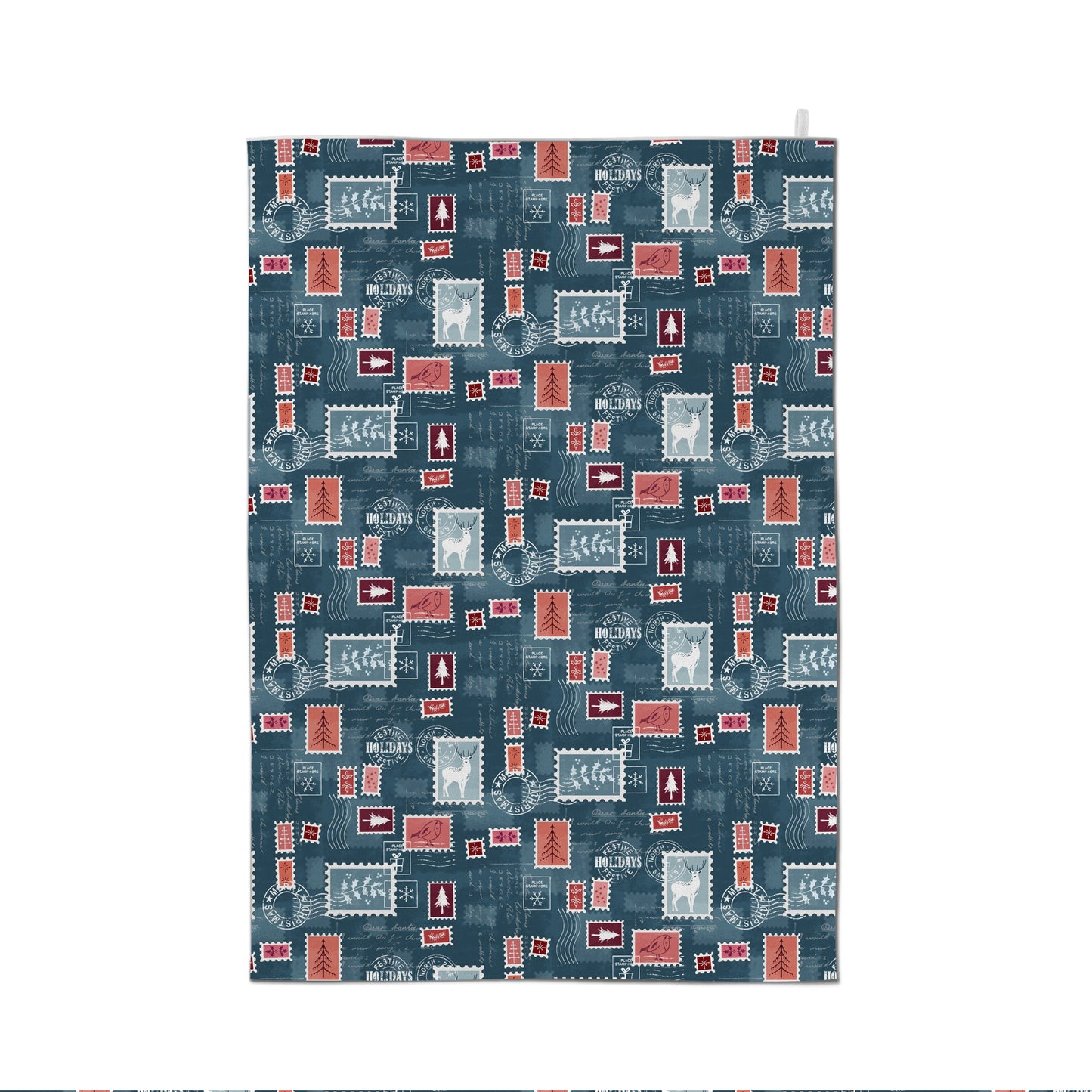 Christmas Stamps Tea Towel