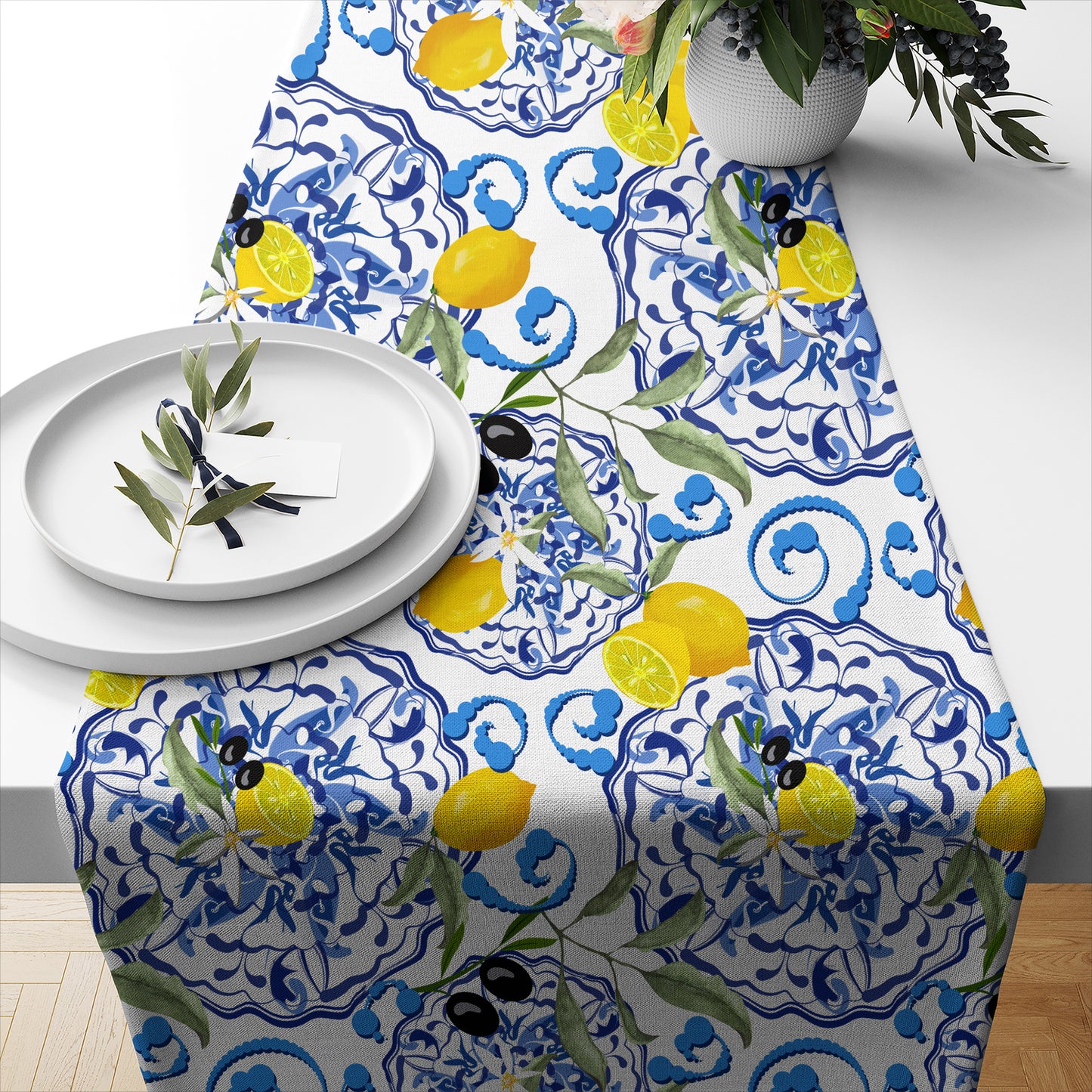 Sicilian Style Citrus Table Runner