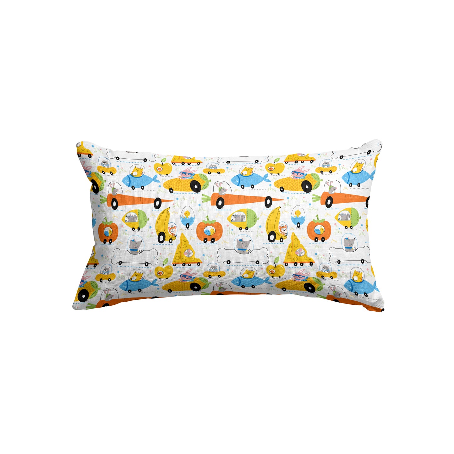 Animal Food Transport Kids Rectangle Cushion