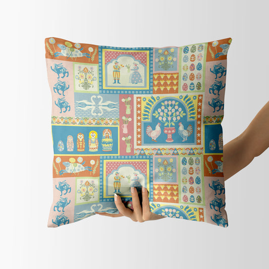 Spring Folk  - Square Cushion