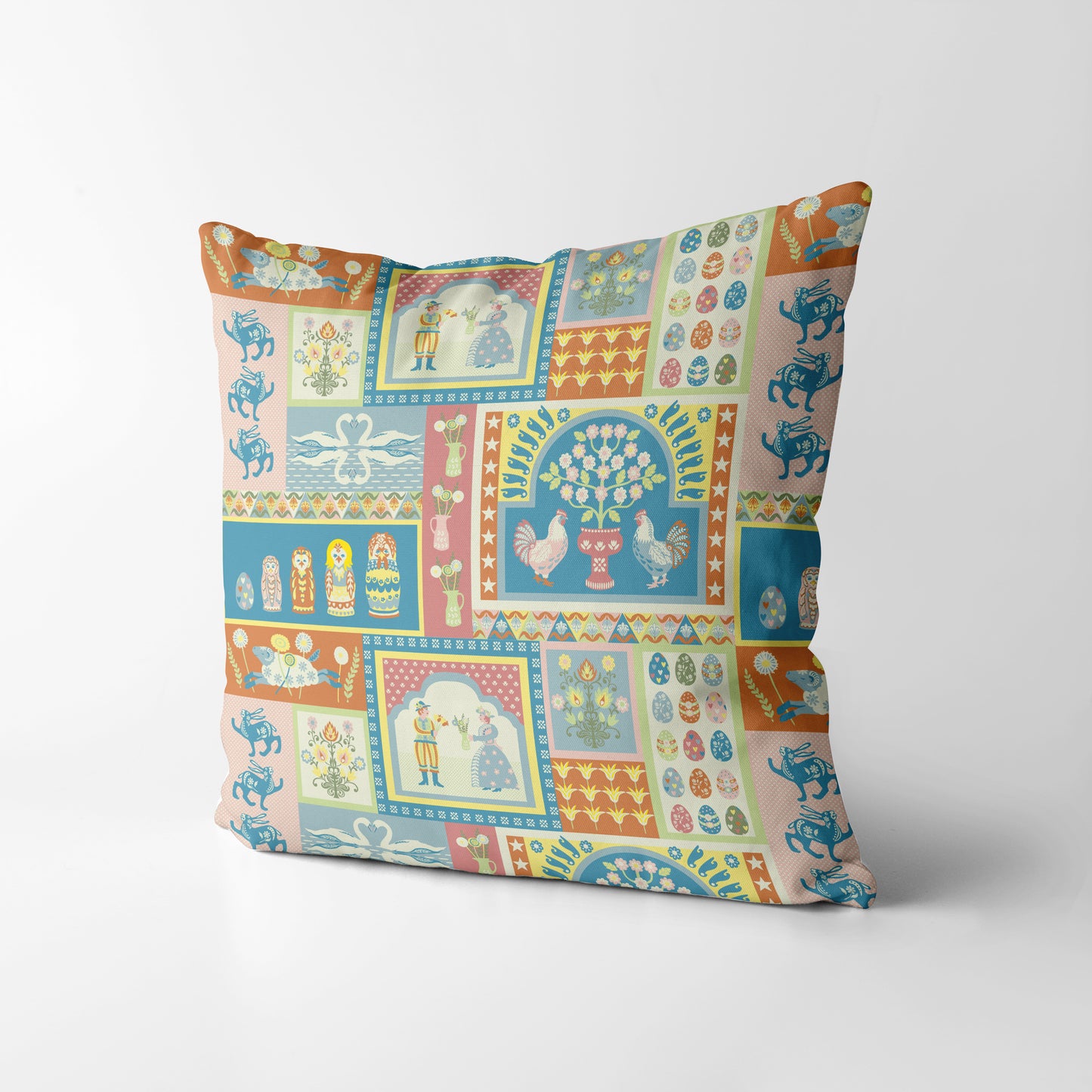Spring Folk - Square Cushion