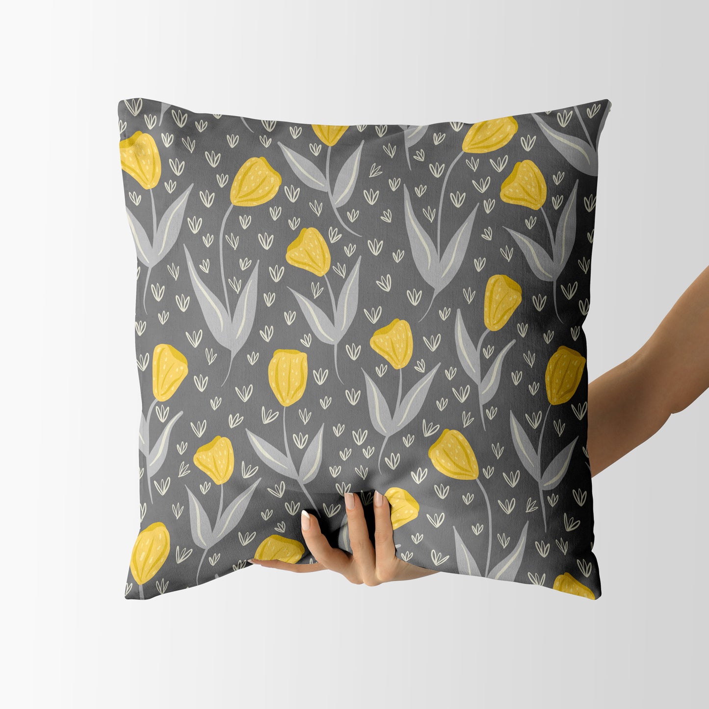Modern Hand Drawn Floral - Square Cushion
