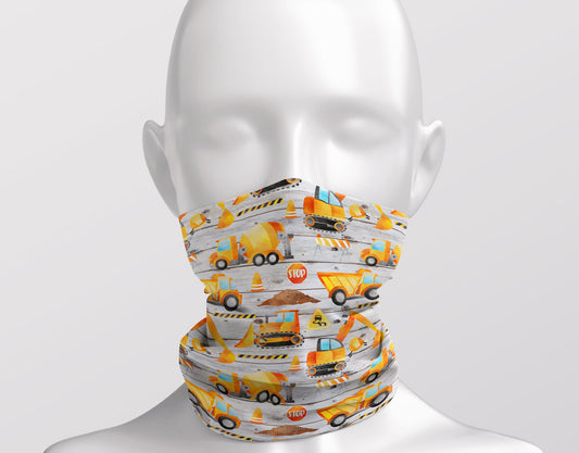 Construction Trucks on a Shiplap Child Snood