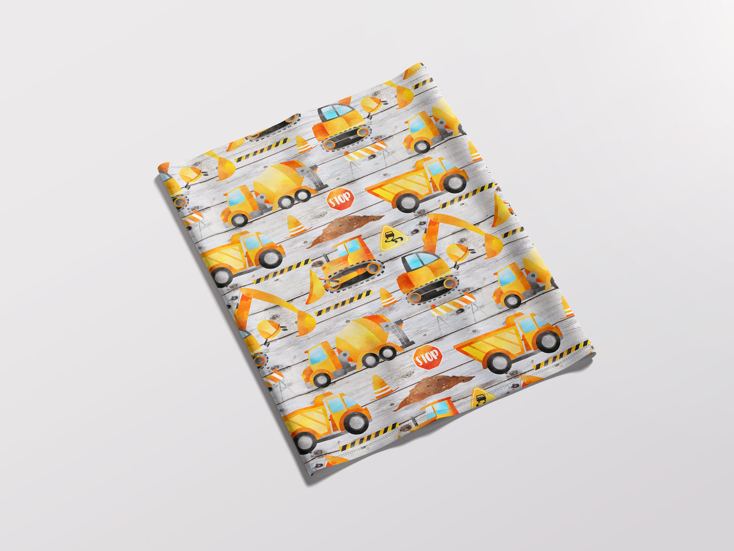 Construction Trucks on a Shiplap Child Snood