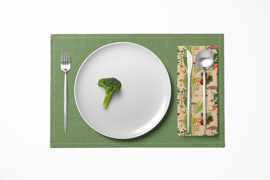 Forest Wild Flowers Mushrooms II Dinner Napkin