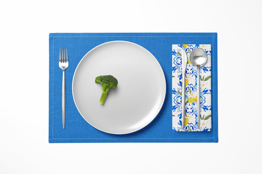 Citrus Floral Mediterranean Style lemon Fruit Dinner Napkin