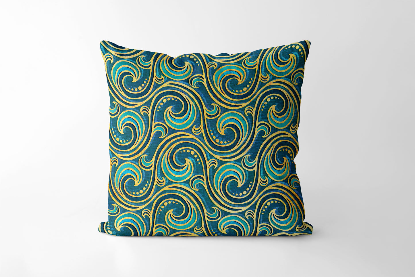Mermaid rococo ocean waves Square Cushion