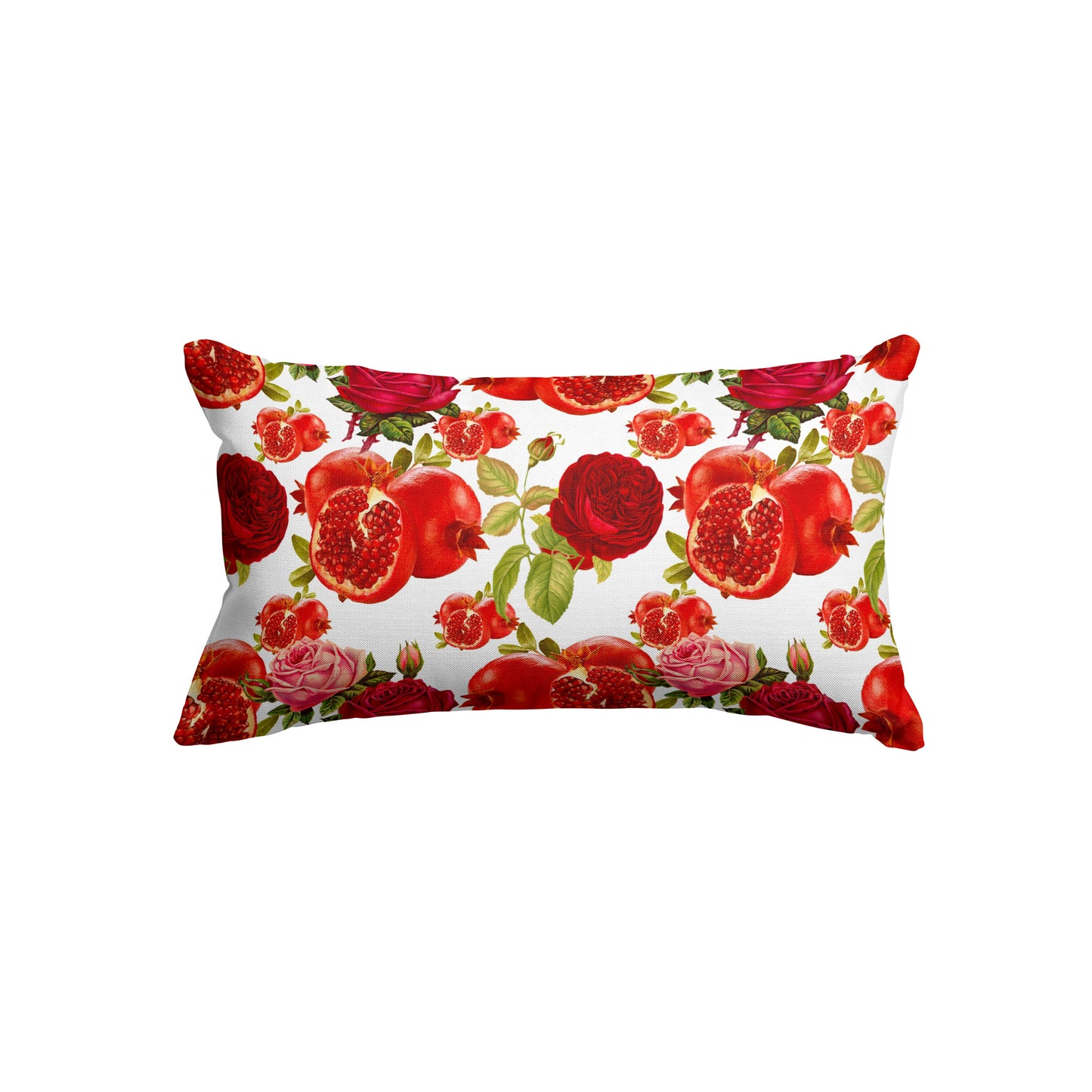 Pomegranate Roses Rectangle Cushion