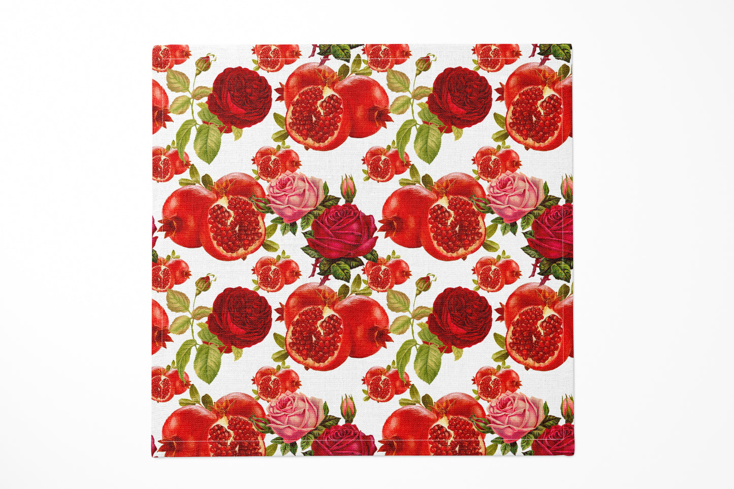 Fruits Flowers Pomegranate Roses Art Dinner Napkin