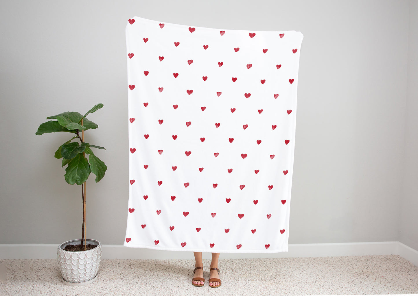 Watercolour hearts - Blanket