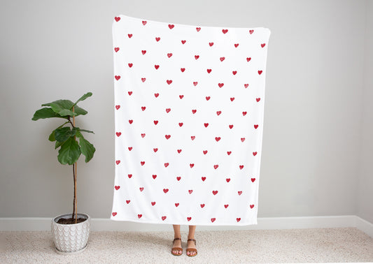 Watercolour hearts - Blanket