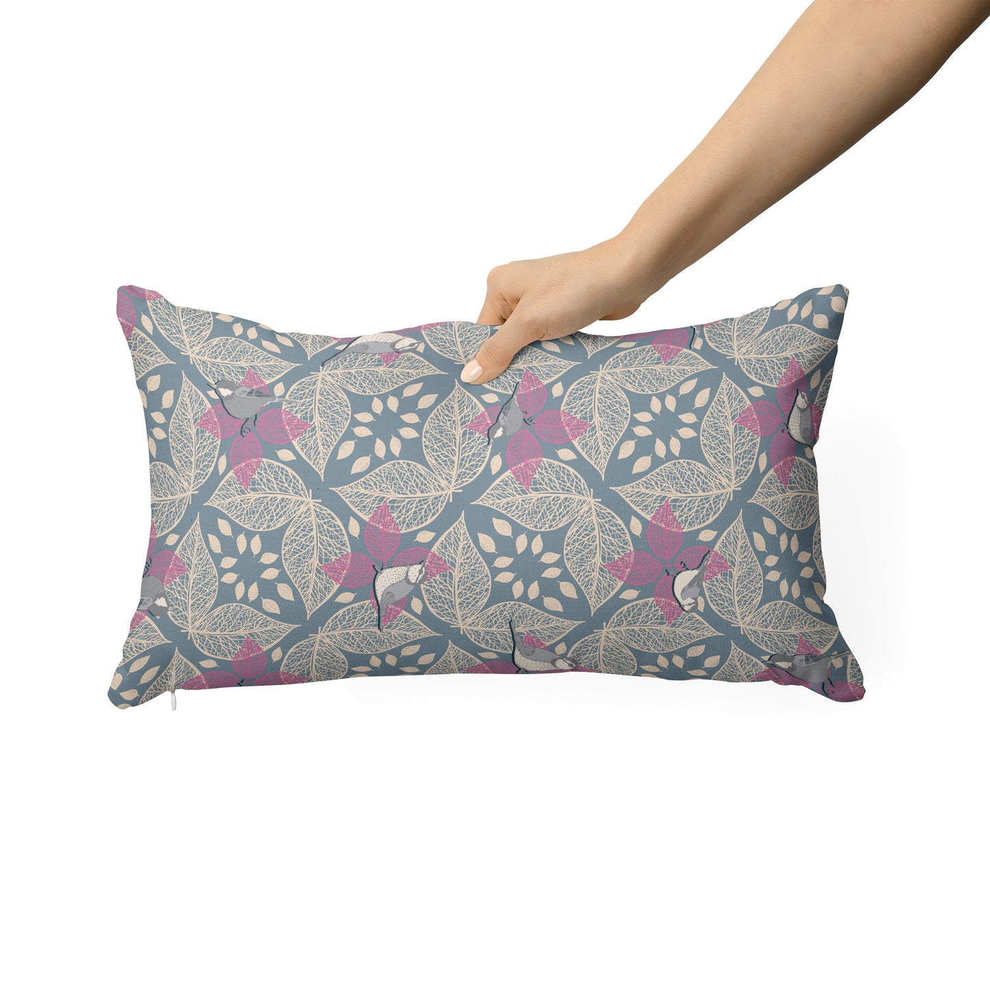Bird and Leaf Geometric - Rectangle Cushion