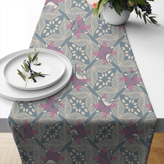 Spring Rain & Birds- Table Runner