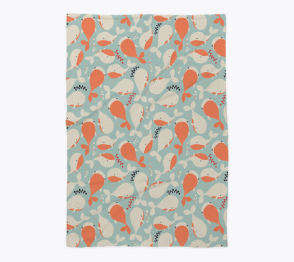 Underwater Ocean Animals Whales Baby Blanket