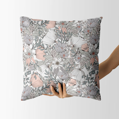 Hand Drawn Flowers 1 - Square Cushion