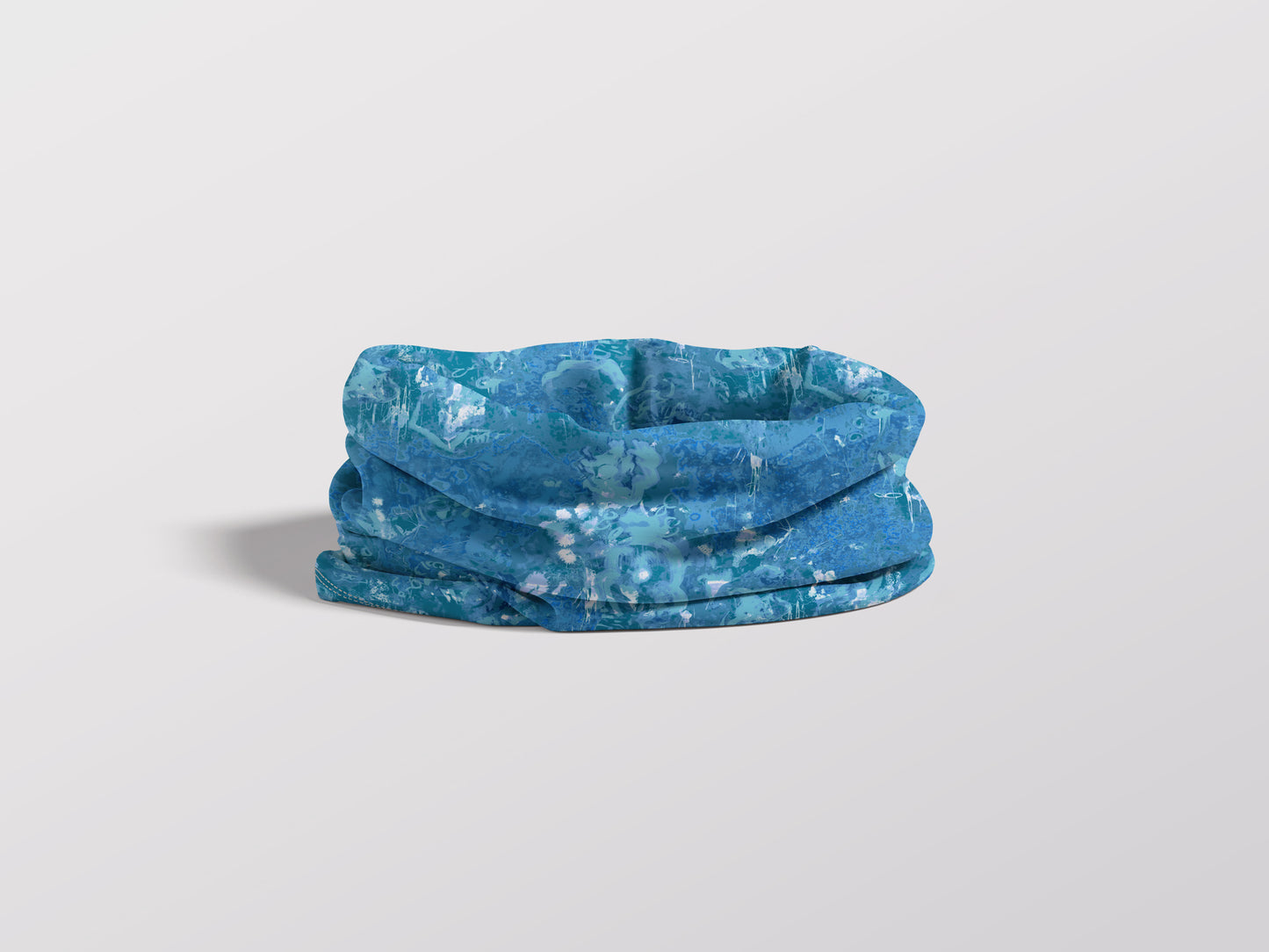 Pale Flowers Marbled Blue Adult Snood