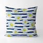 Daisies on the stripes Square Cushion