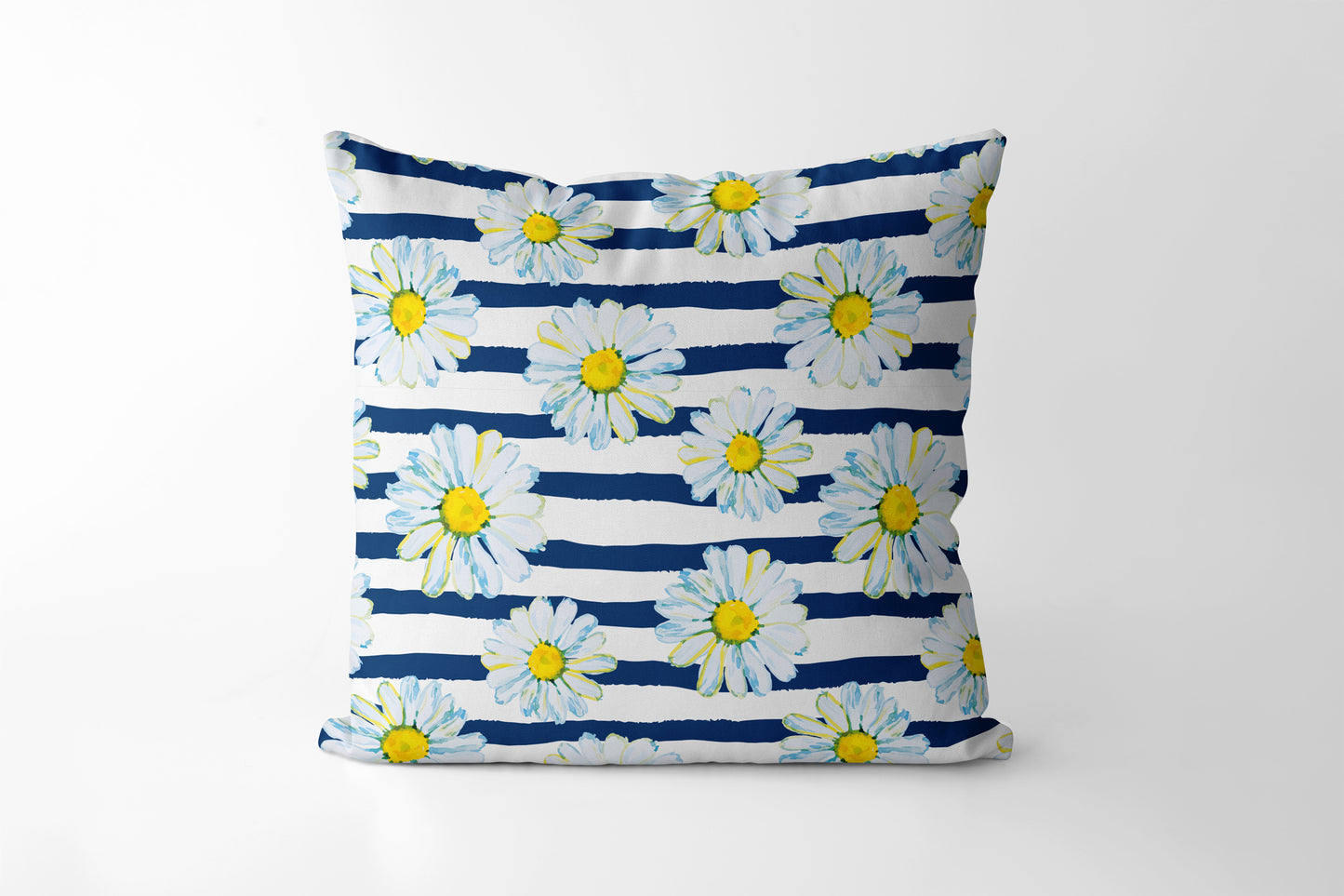 Daisies on the stripes Square Cushion