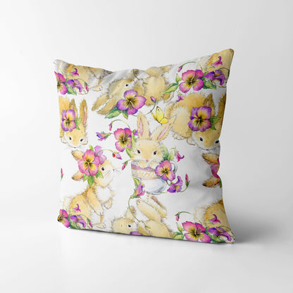 Cartoon Bunny Kids Square Cushion