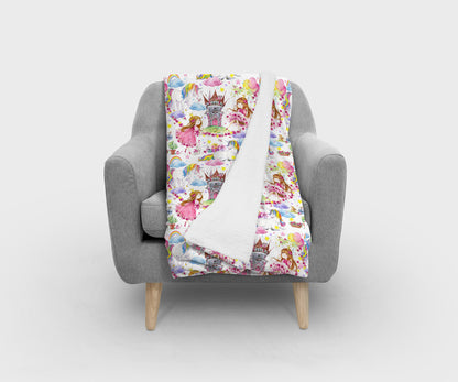 Little Princess and Castle Bed Blanket Kids