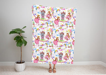 Little Princess and Castle Bed Blanket Kids