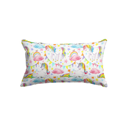 Unicorn White Kids Rectangle Cushion