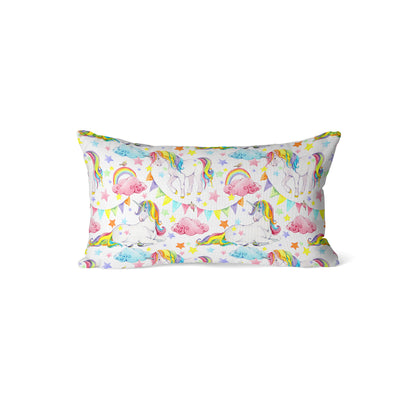 Unicorn White Kids Rectangle Cushion