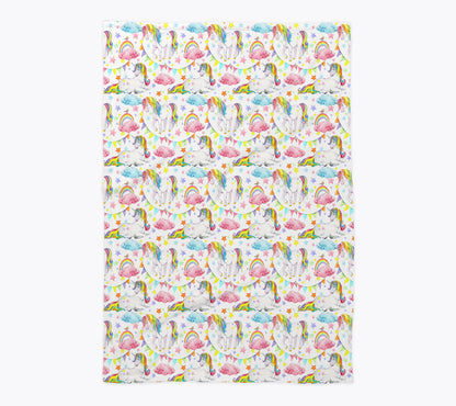 Unicorn White Baby Blanket