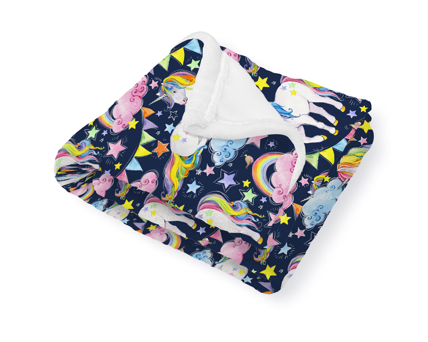 Unicorn Blue Baby Blanket