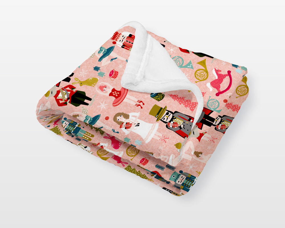 Nutcracker Christmas Ballet Baby Blanket