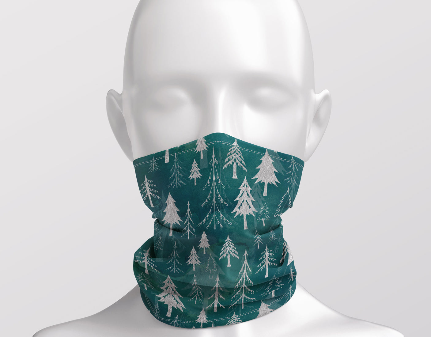 Christmas Tree Forest in Arctic Blues Adult Snood